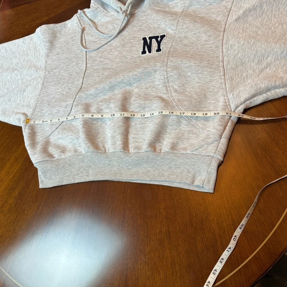 ZARA Cozy NY Logo Hoodie & Jogger Lounge Set | Gray | Casual Chic - Picture 12 of 15